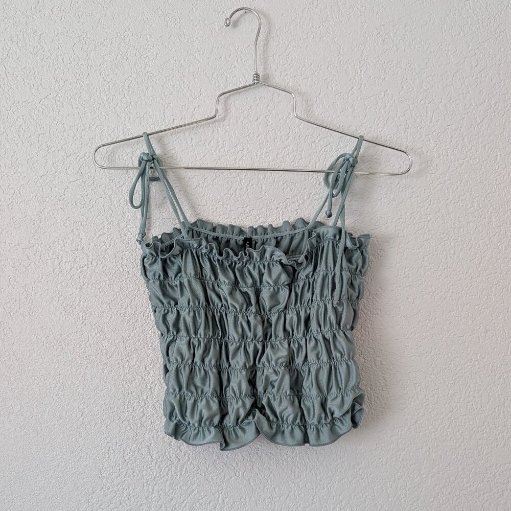 Urban Outfitters Women's Blue and Green Crop-top